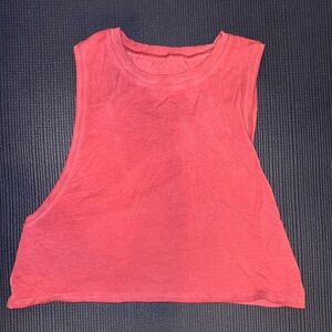 NWOT Cut Back Crop Tank Top Washed Chianti Sz 8
